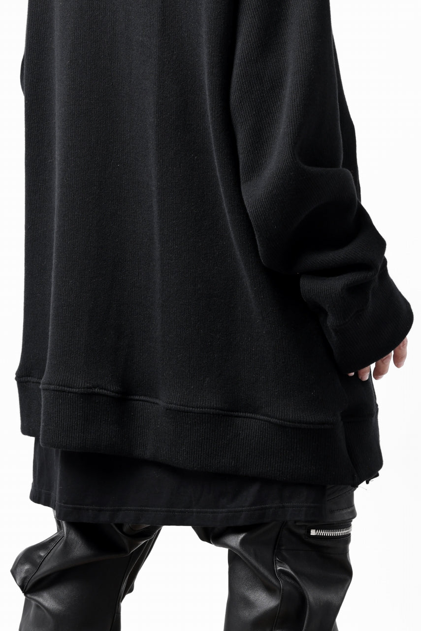 A.F ARTEFACT LAYERED ZIP PULLOVER / COTTON KNIT+JERSEY (BLACK) - Image 36