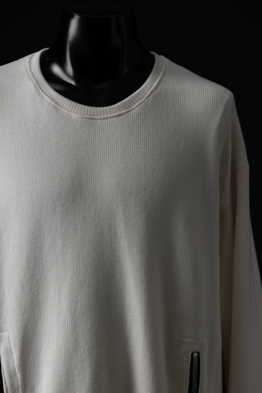 A.F ARTEFACT LAYERED ZIP PULLOVER / COTTON KNIT+JERSEY (IVORY) - Image 15