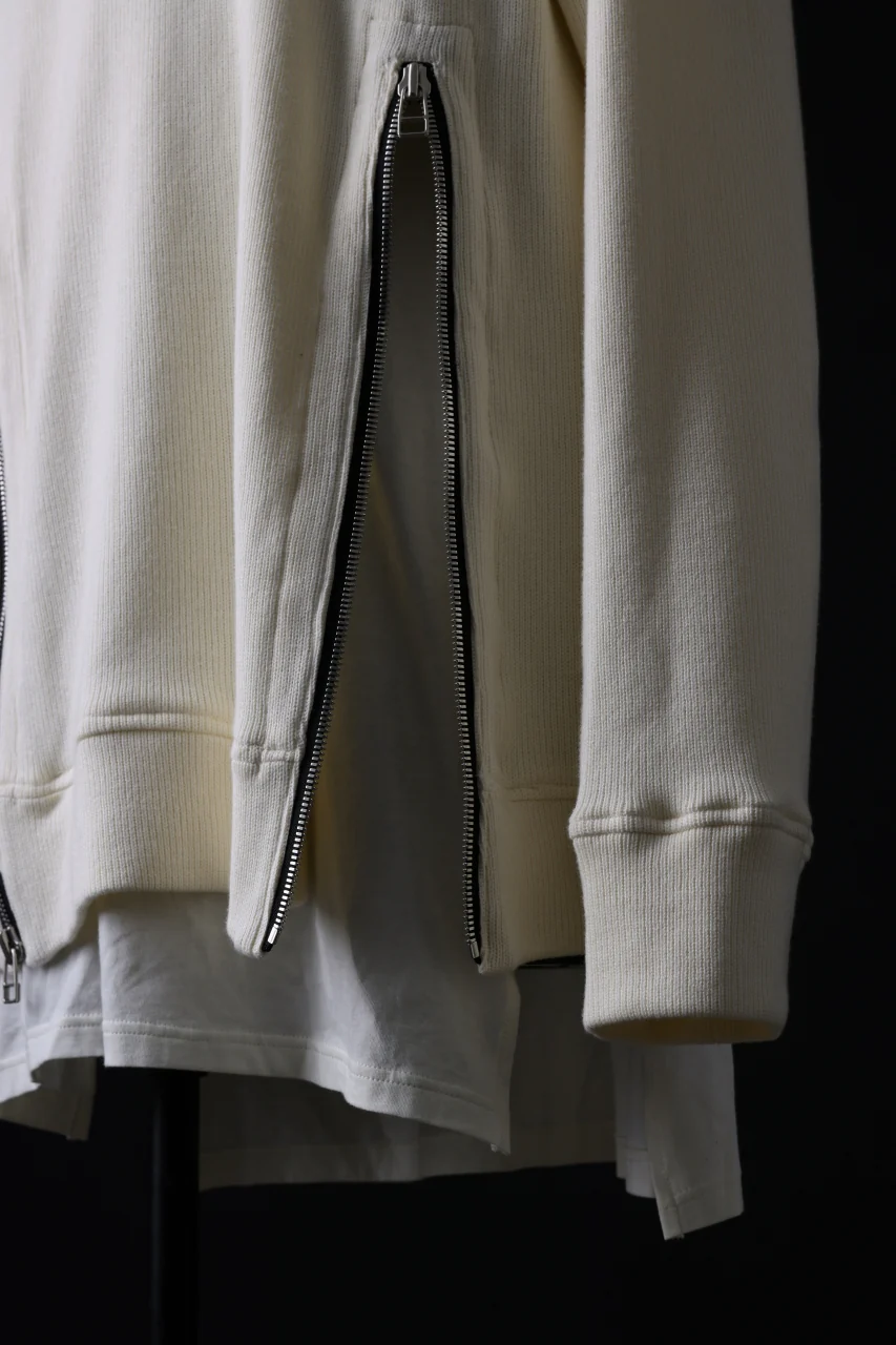 A.F ARTEFACT LAYERED ZIP PULLOVER / COTTON KNIT+JERSEY (IVORY) - Image 20