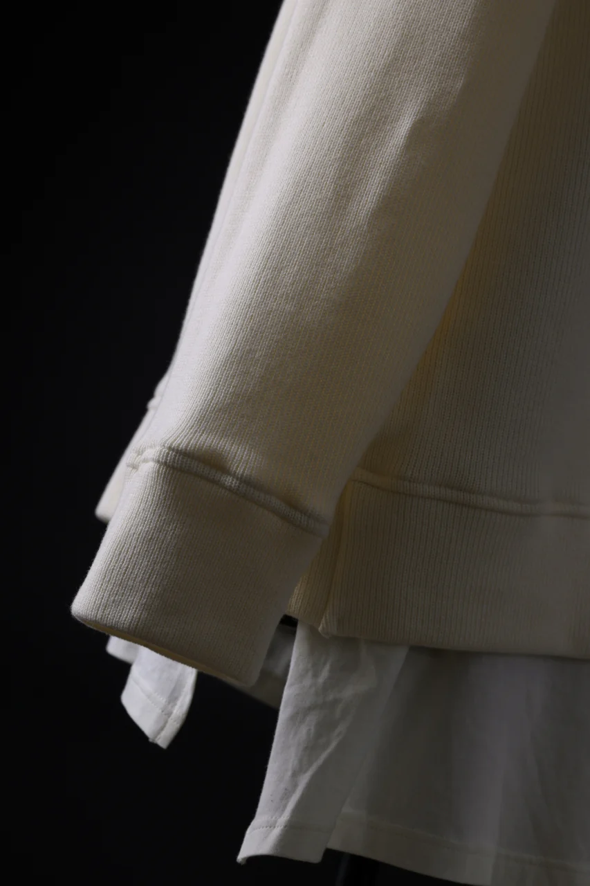 A.F ARTEFACT LAYERED ZIP PULLOVER / COTTON KNIT+JERSEY (IVORY) - Image 21