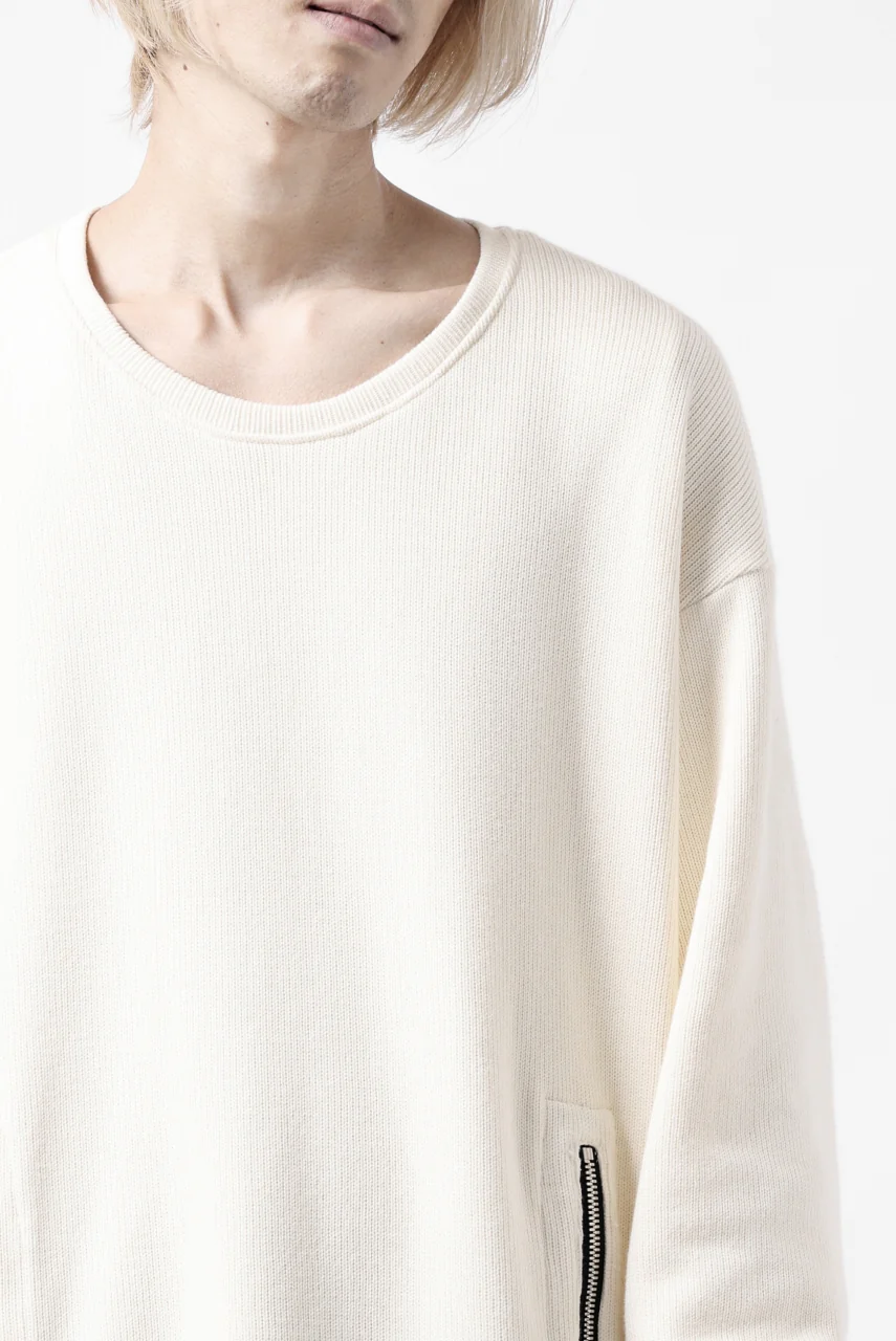 A.F ARTEFACT LAYERED ZIP PULLOVER / COTTON KNIT+JERSEY (IVORY) - Image 28