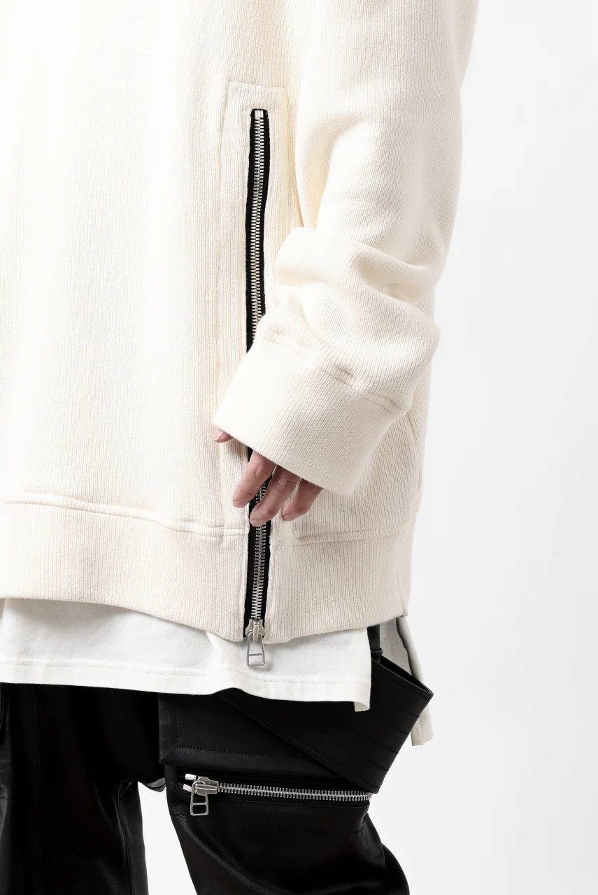 A.F ARTEFACT LAYERED ZIP PULLOVER / COTTON KNIT+JERSEY (IVORY) - Image 29
