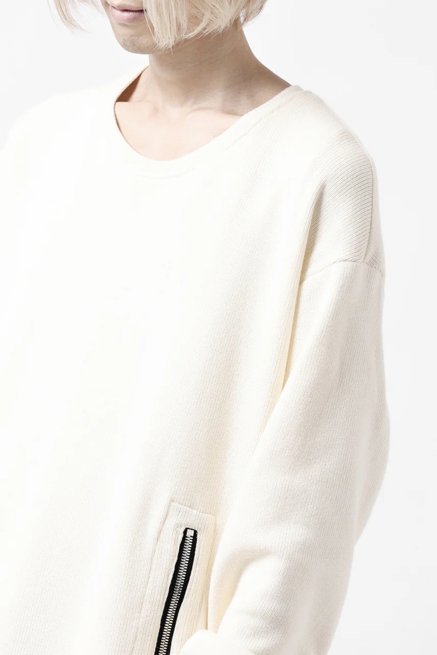 A.F ARTEFACT LAYERED ZIP PULLOVER / COTTON KNIT+JERSEY (IVORY) - Image 30