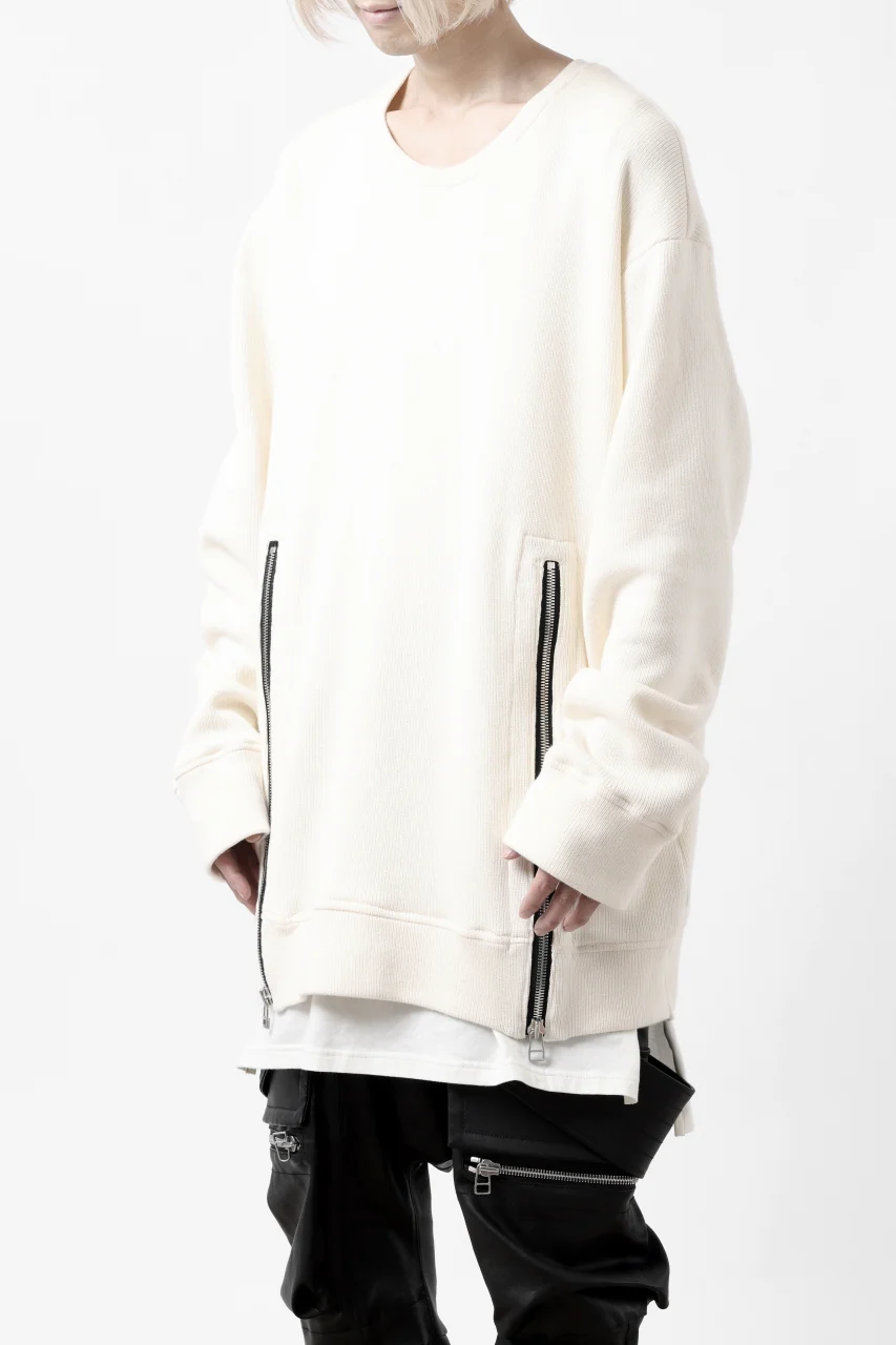 A.F ARTEFACT LAYERED ZIP PULLOVER / COTTON KNIT+JERSEY (IVORY) - Image 5