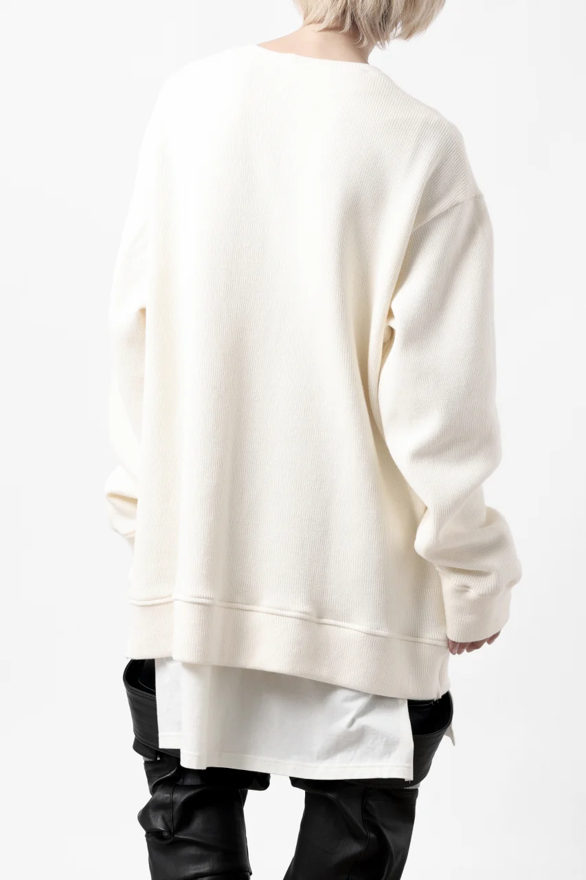 A.F ARTEFACT LAYERED ZIP PULLOVER / COTTON KNIT+JERSEY (IVORY) - Image 6