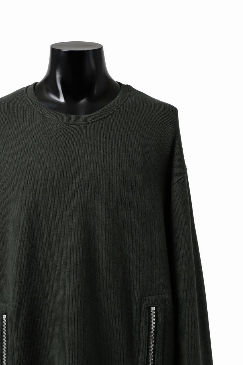A.F ARTEFACT LAYERED ZIP PULLOVER / COTTON KNIT+JERSEY (KHAKI) - Image 18