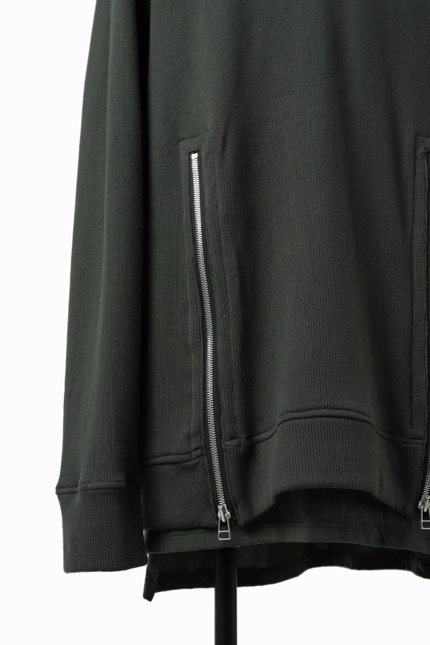 A.F ARTEFACT LAYERED ZIP PULLOVER / COTTON KNIT+JERSEY (KHAKI) - Image 20