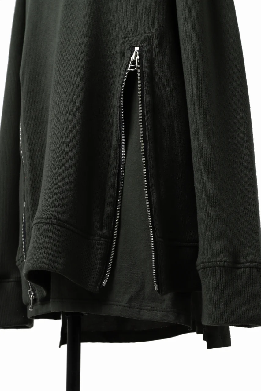 A.F ARTEFACT LAYERED ZIP PULLOVER / COTTON KNIT+JERSEY (KHAKI) - Image 22