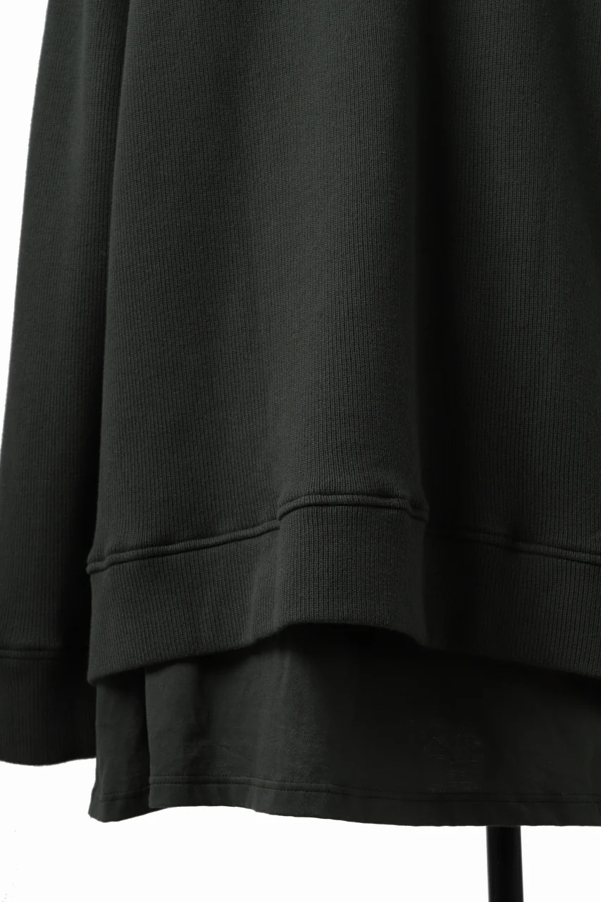 A.F ARTEFACT LAYERED ZIP PULLOVER / COTTON KNIT+JERSEY (KHAKI) - Image 24