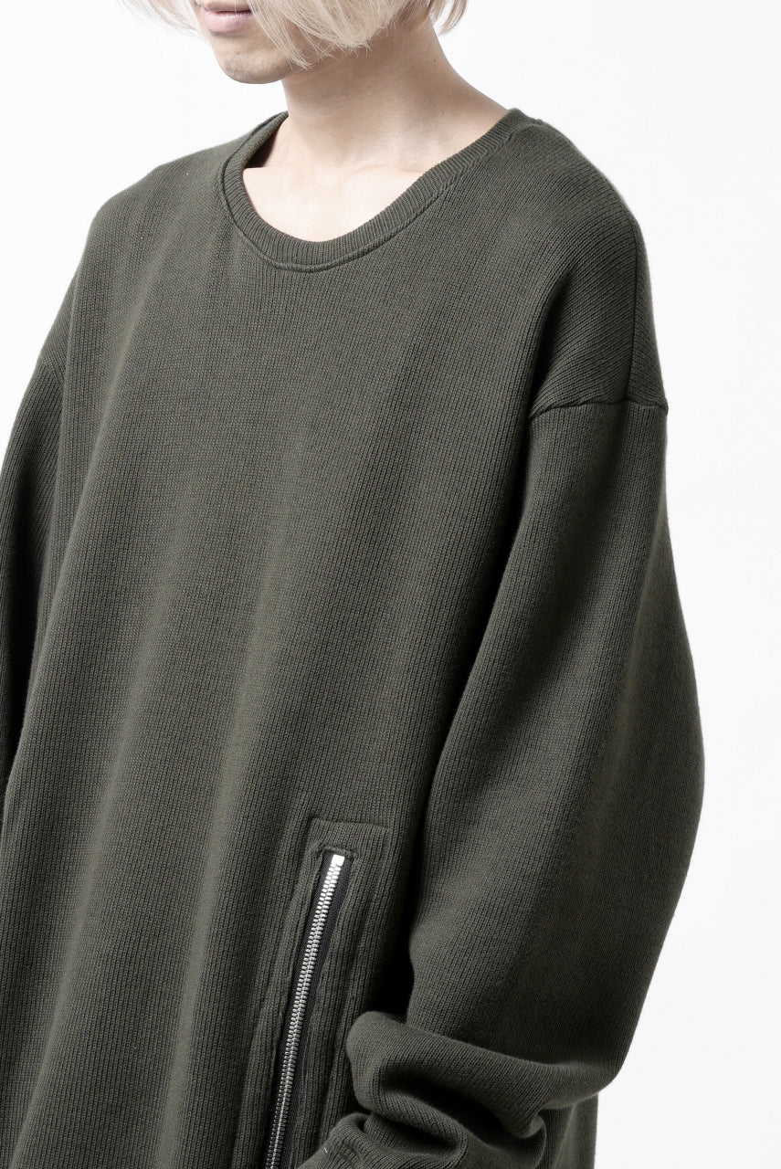 A.F ARTEFACT LAYERED ZIP PULLOVER / COTTON KNIT+JERSEY (KHAKI) - Image 27