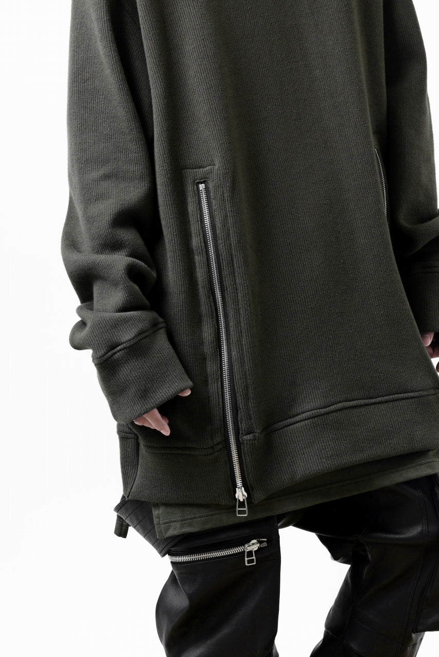 A.F ARTEFACT LAYERED ZIP PULLOVER / COTTON KNIT+JERSEY (KHAKI) - Image 28