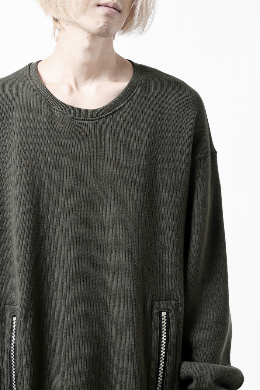A.F ARTEFACT LAYERED ZIP PULLOVER / COTTON KNIT+JERSEY (KHAKI) - Image 29