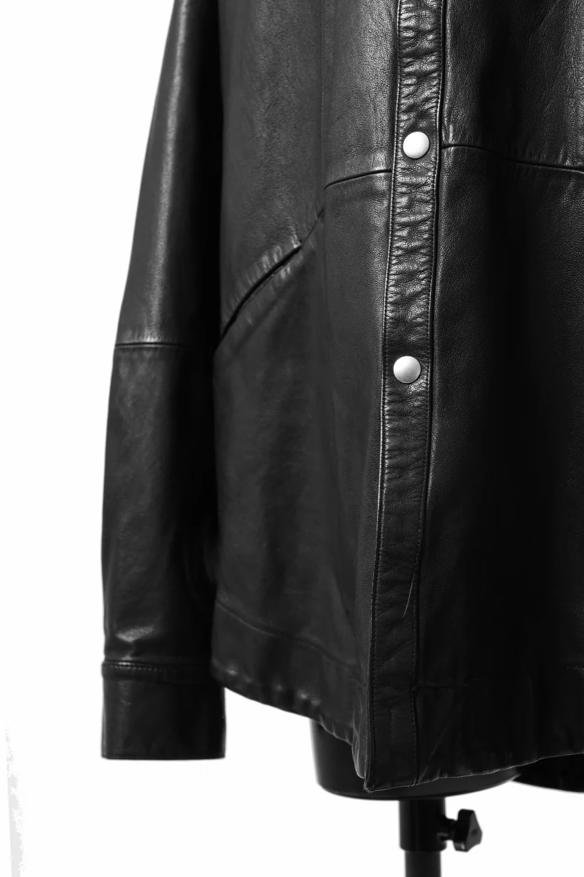 A.F ARTEFACT LEATHER COCOON SHIRT JACKET / GOAT SKIN (BLACK) - Image 19
