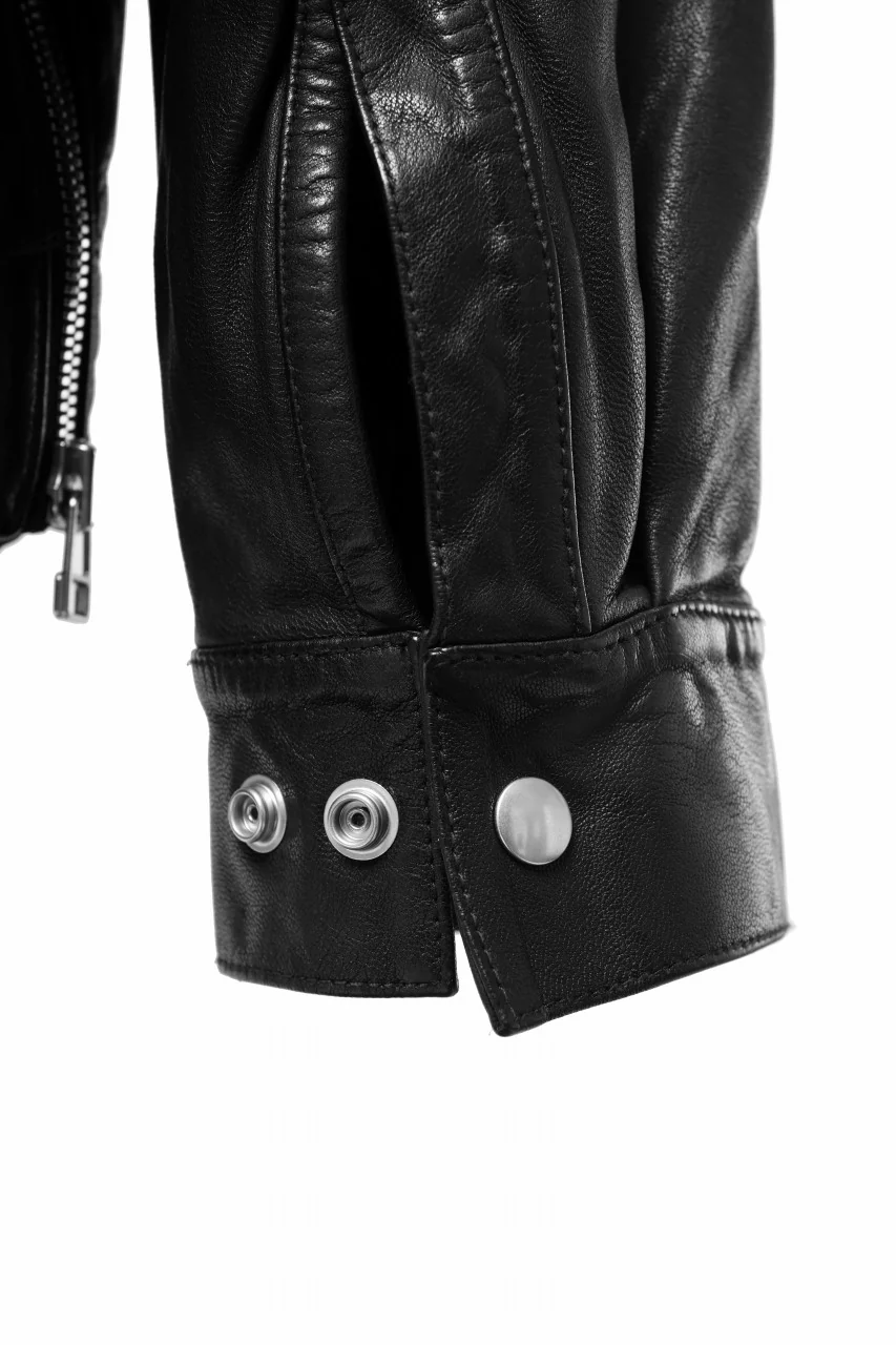 A.F ARTEFACT LEATHER COCOON SHIRT JACKET / GOAT SKIN (BLACK) - Image 27