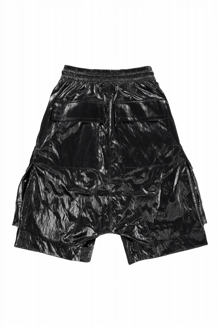 A.F ARTEFACT LEATHER TEC ZIP CARGO SHORTS (BLACK) - Image 3