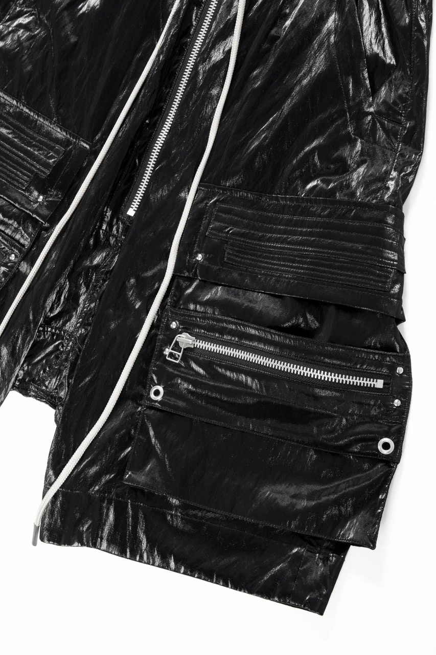 A.F ARTEFACT LEATHER TEC ZIP CARGO SHORTS (BLACK) - Image 5