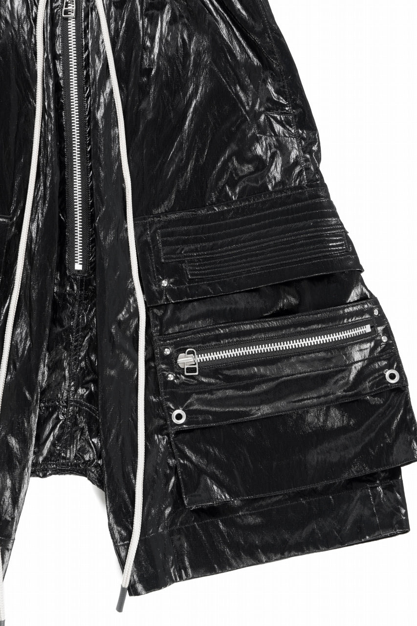 A.F ARTEFACT LEATHER TEC ZIP CARGO SHORTS (BLACK) - Image 6