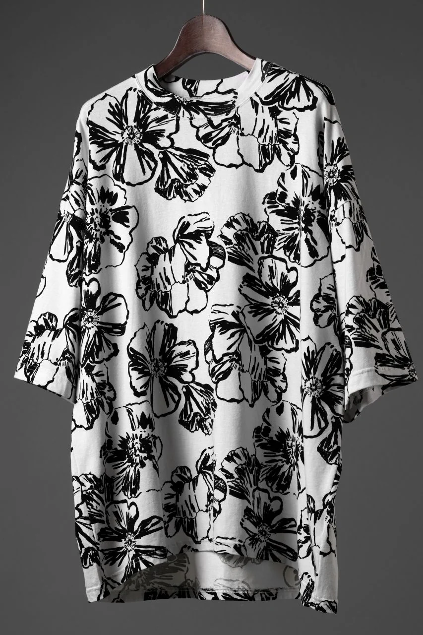 A.F ARTEFACT limited FLOWER PRINT SHORT SLEEVE TEE (WHITE x BLACK) - Image 2