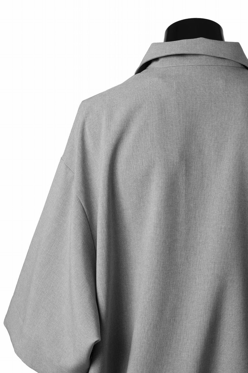 A.F ARTEFACT limited SQUEEZING HALF SLEEVE SHIRT / BACK STRIPE WOOLY CLOTH (L.GREY) - Image 10