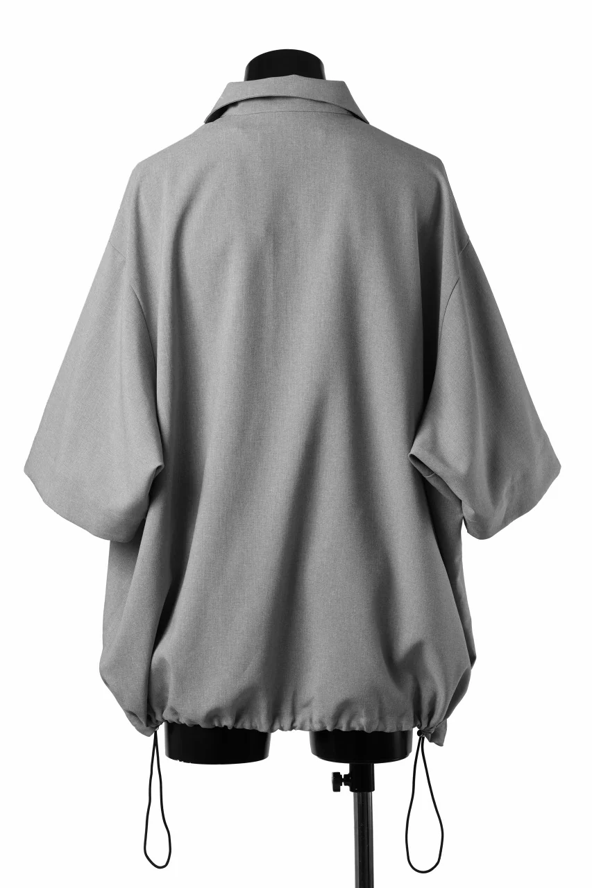 A.F ARTEFACT limited SQUEEZING HALF SLEEVE SHIRT / BACK STRIPE WOOLY CLOTH (L.GREY) - Image 6