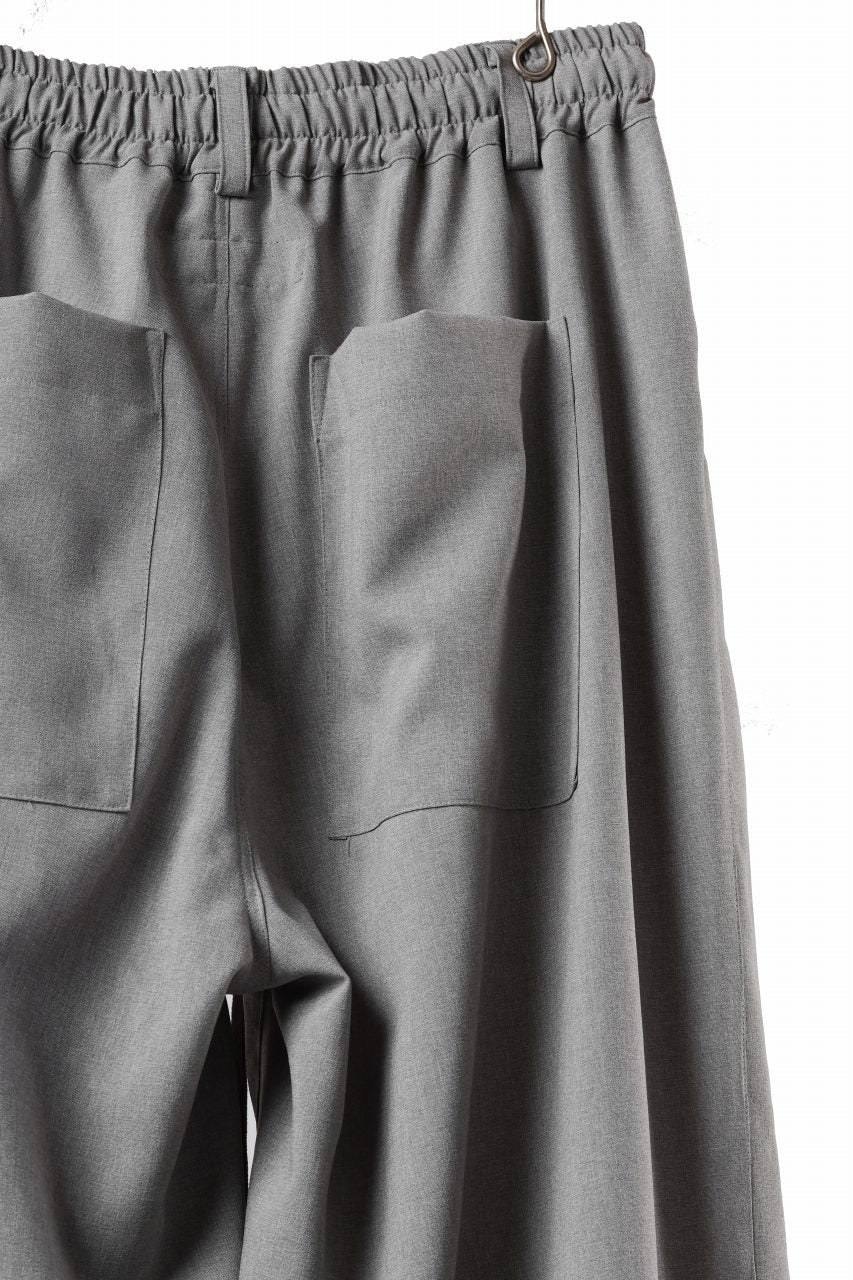 A.F ARTEFACT limited TUCK SQUEEZING WIDE PANTS / BACK STRIPE WOOLY CLOTH (L.GREY) - Image 11