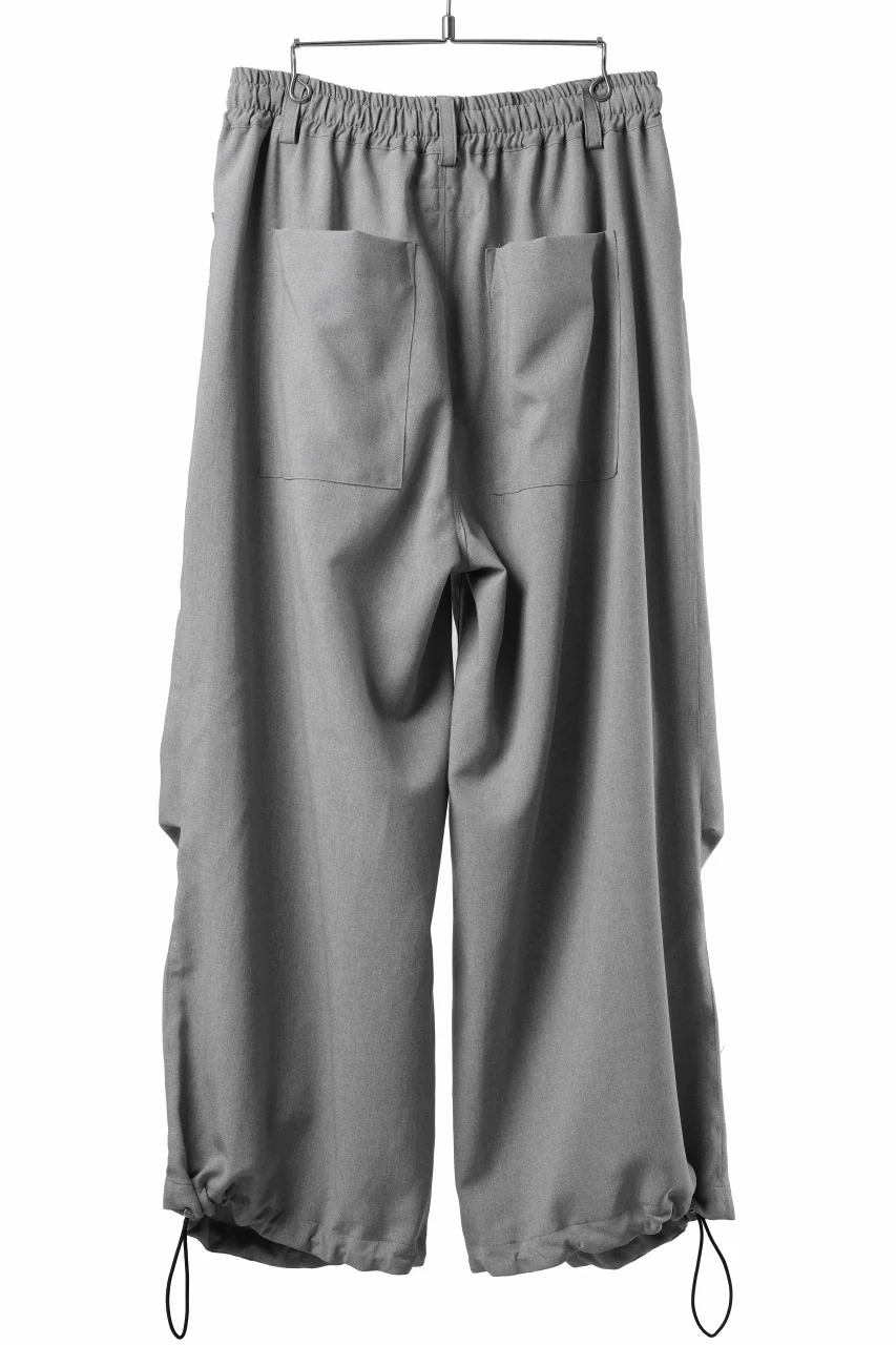 A.F ARTEFACT limited TUCK SQUEEZING WIDE PANTS / BACK STRIPE WOOLY CLOTH (L.GREY) - Image 4