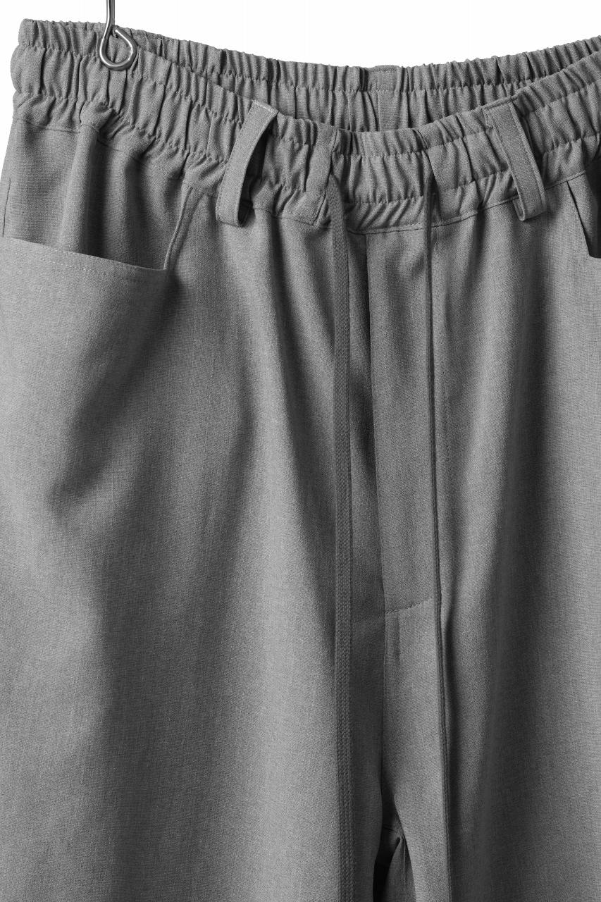 A.F ARTEFACT limited TUCK SQUEEZING WIDE PANTS / BACK STRIPE WOOLY CLOTH (L.GREY) - Image 5
