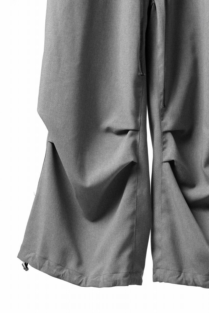 A.F ARTEFACT limited TUCK SQUEEZING WIDE PANTS / BACK STRIPE WOOLY CLOTH (L.GREY) - Image 7