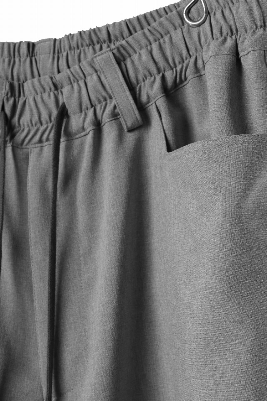 A.F ARTEFACT limited TUCK SQUEEZING WIDE PANTS / BACK STRIPE WOOLY CLOTH (L.GREY) - Image 9