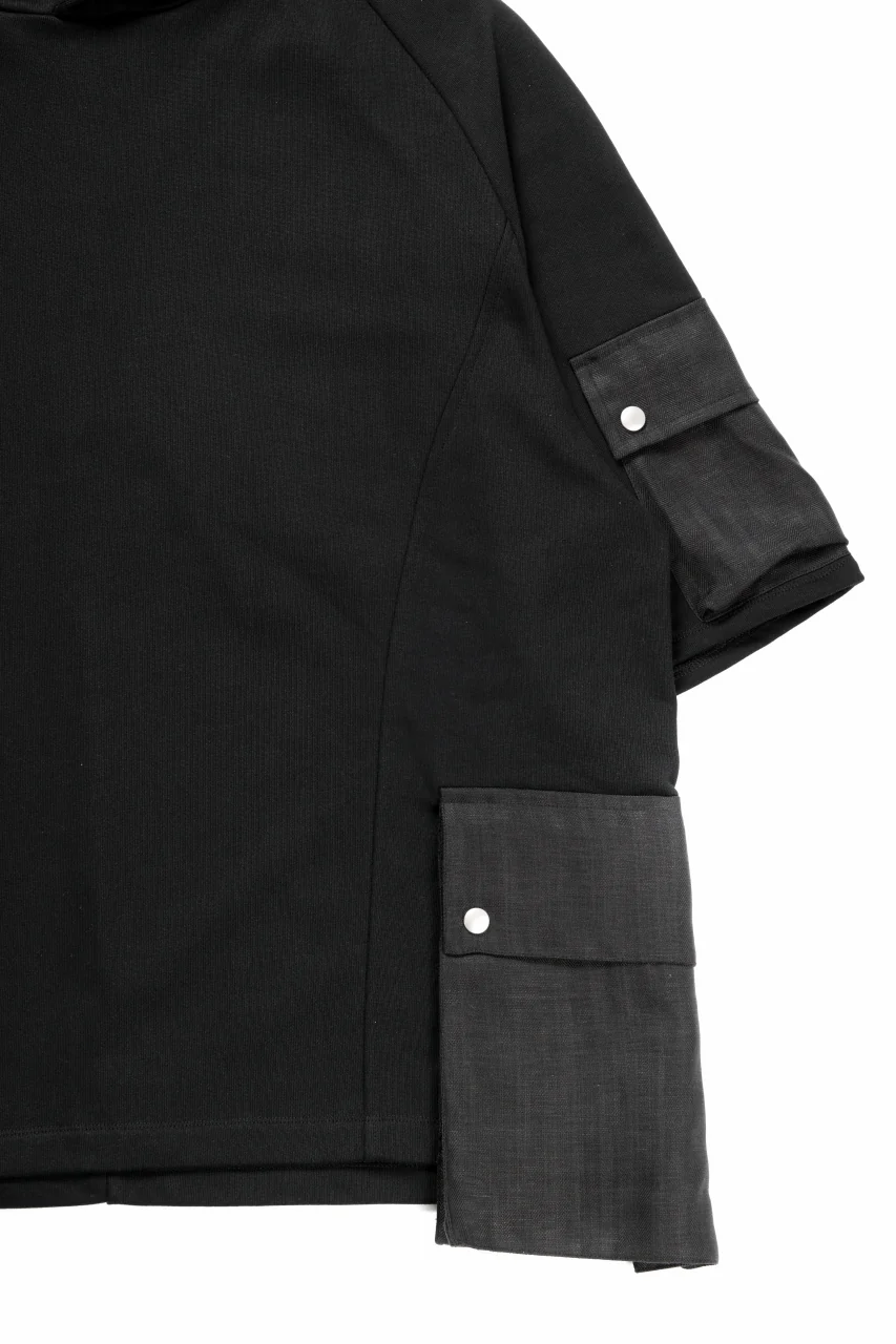 A.F ARTEFACT LINEN COMBINATION SWEAT HOODIE HS TOP (BLACK) - Image 6