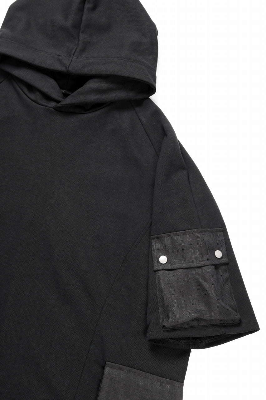 A.F ARTEFACT LINEN COMBINATION SWEAT HOODIE HS TOP (BLACK) - Image 9