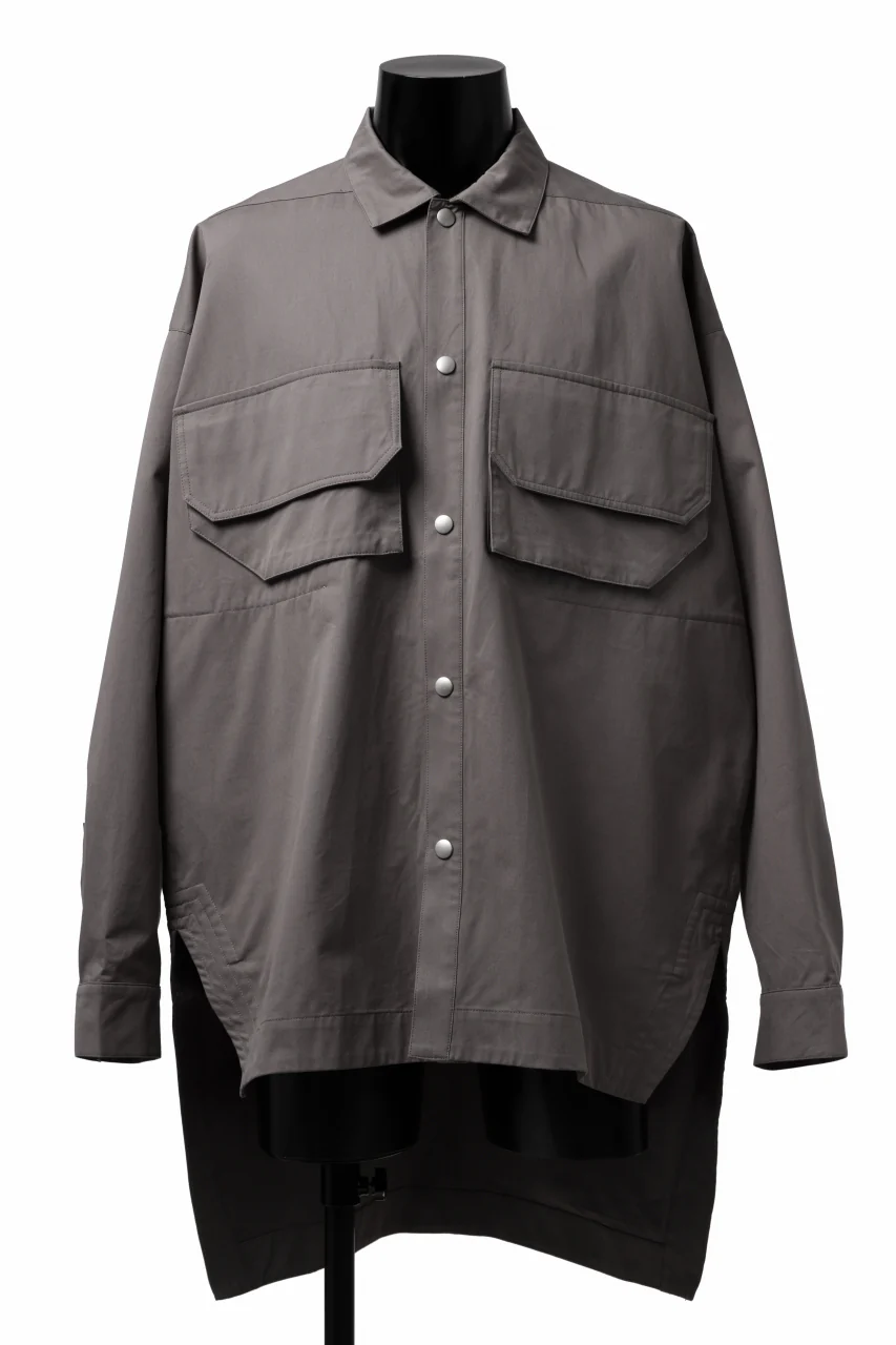 A.F ARTEFACT LONG-BACK MILITARY SHIRT (GREY) - Image 3