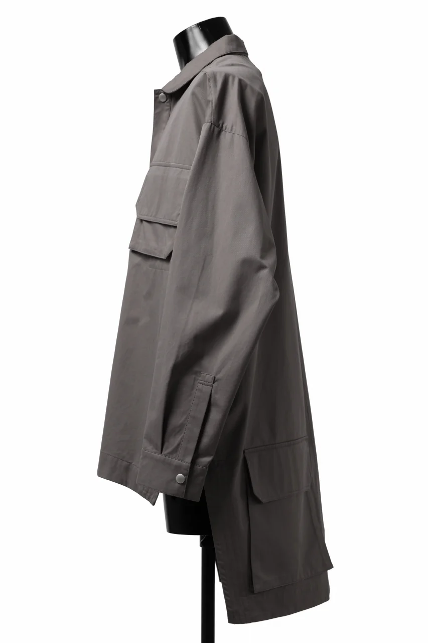 A.F ARTEFACT LONG-BACK MILITARY SHIRT (GREY) - Image 4