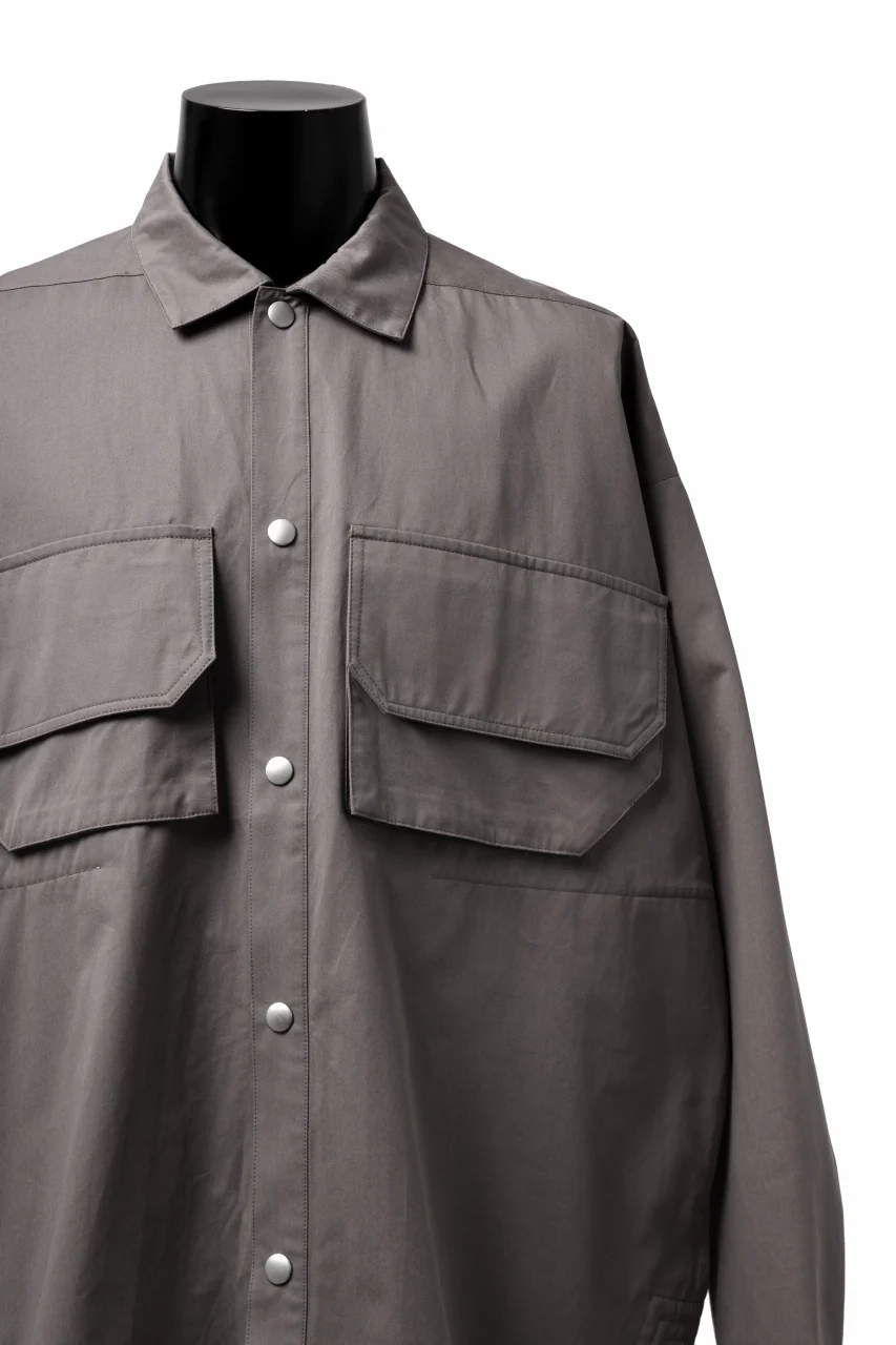 A.F ARTEFACT LONG-BACK MILITARY SHIRT (GREY) - Image 7