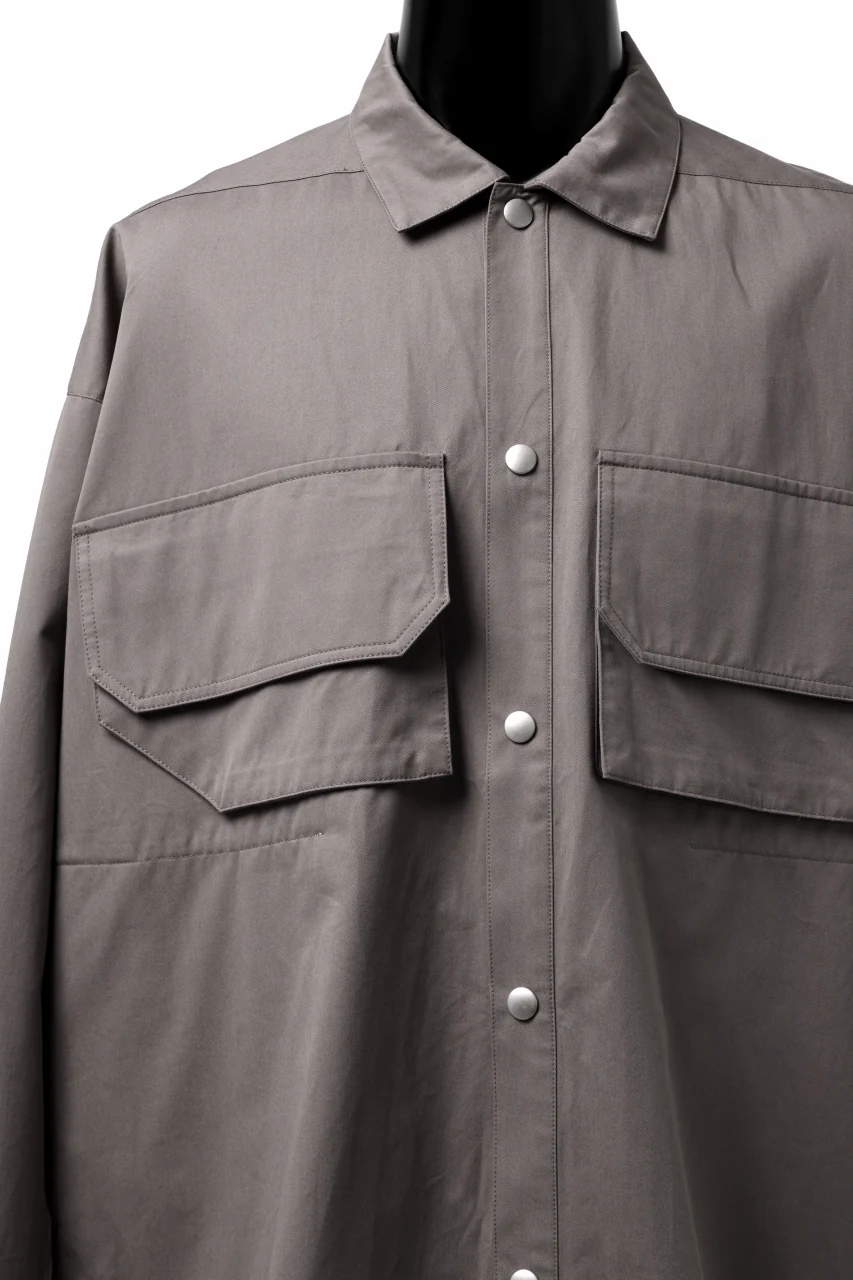 A.F ARTEFACT LONG-BACK MILITARY SHIRT (GREY) - Image 8