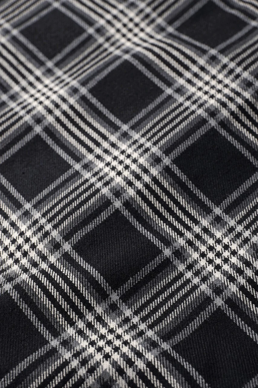 A.F ARTEFACT LONG SHIRT / TARTAN CHECK (BLACK x GREY) - Image 14