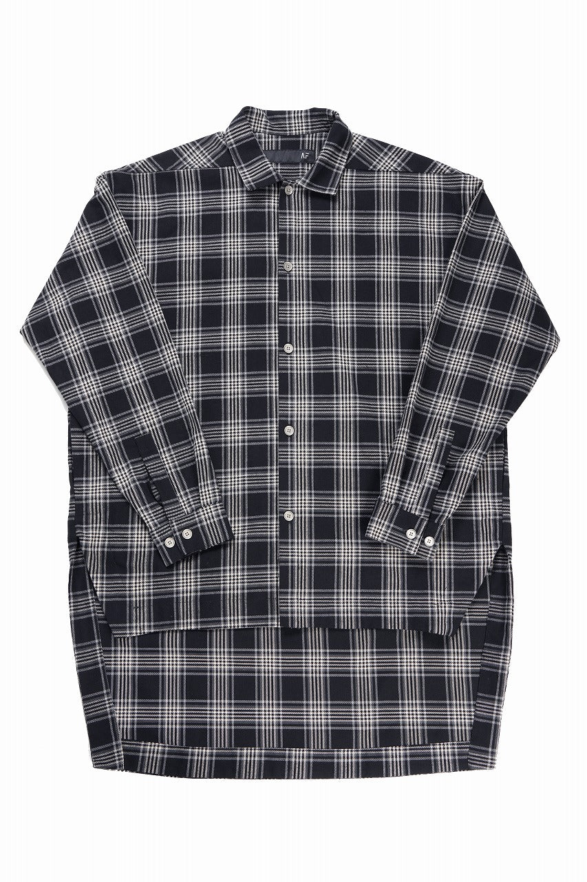 A.F ARTEFACT LONG SHIRT / TARTAN CHECK (BLACK x GREY) - Image 3