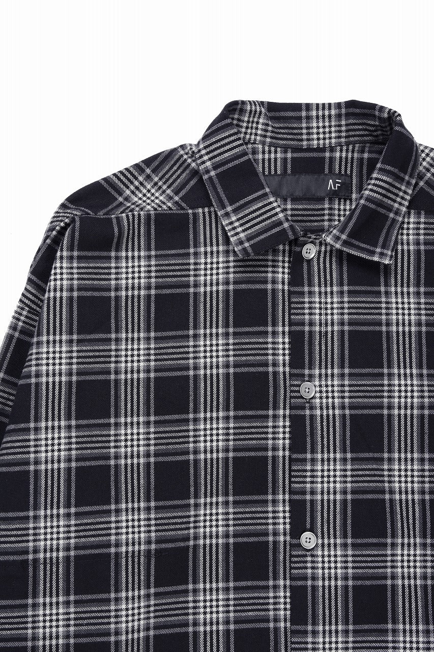 A.F ARTEFACT LONG SHIRT / TARTAN CHECK (BLACK x GREY) - Image 4