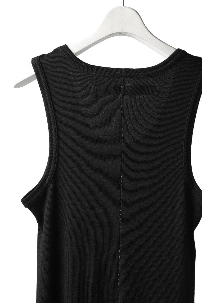 A.F ARTEFACT LONG TANK TOP / RIB COTTON (BLACK) - Image 7