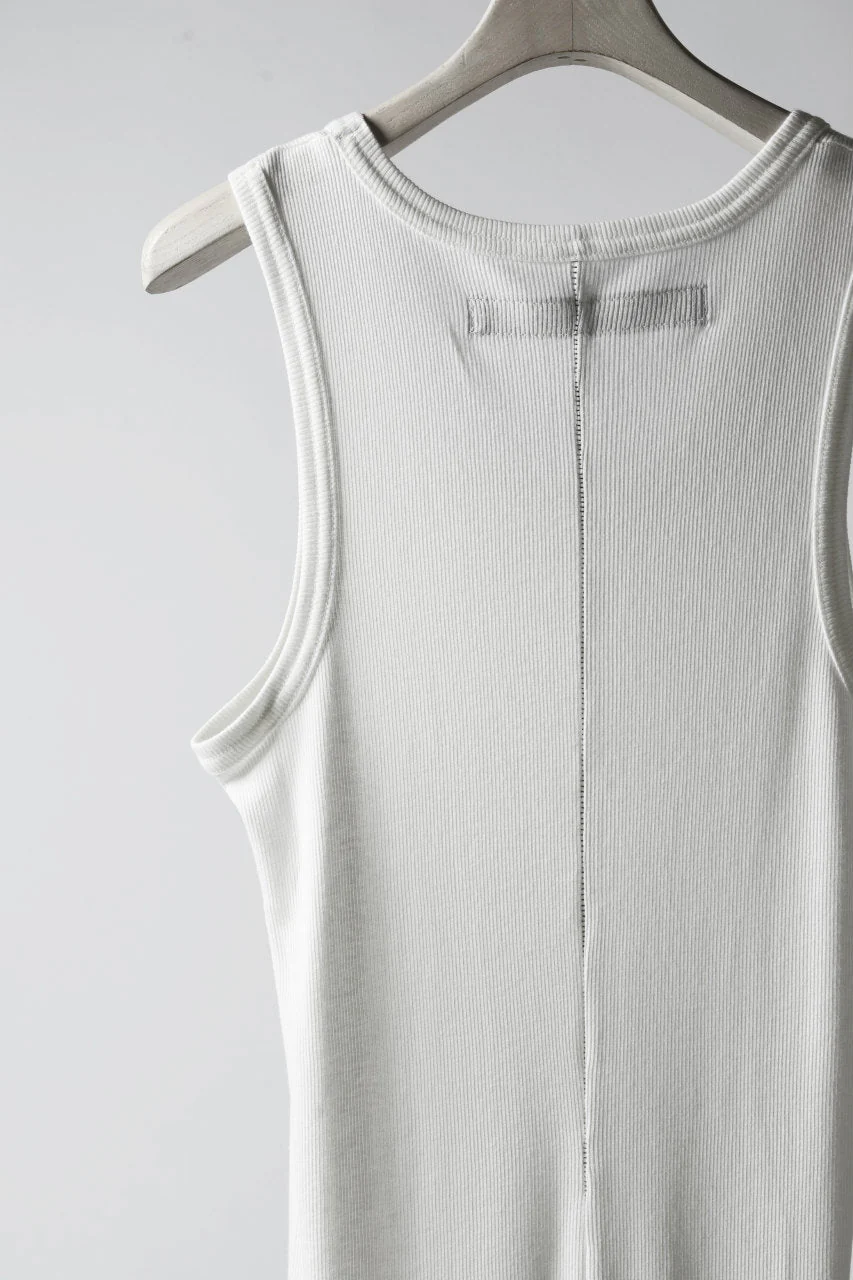 A.F ARTEFACT LONG TANK TOP / RIB COTTON  (WHITE) - Image 7