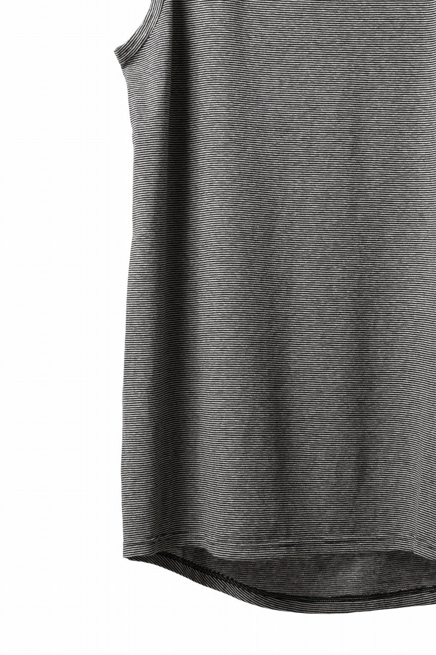 A.F ARTEFACT LOOSEY LONG TANK TOP / MICRO STRIPE JERSEY (BLACK x IVORY) - Image 16
