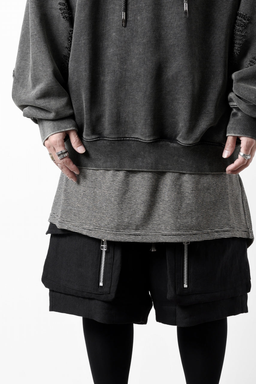 A.F ARTEFACT LOOSEY LONG TANK TOP / MICRO STRIPE JERSEY (BLACK x IVORY) - Image 24