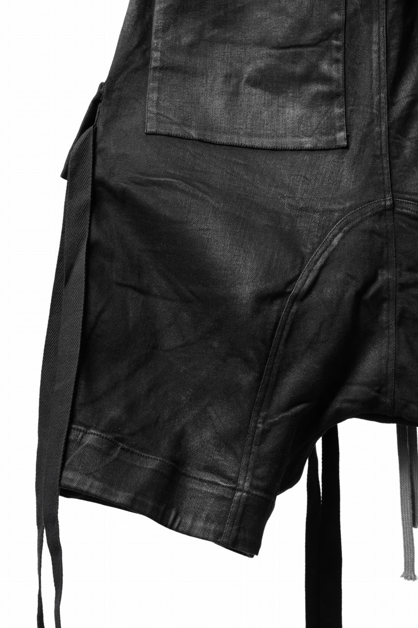 A.F ARTEFACT LOWCROTCH MILITARY WIDE SHORTS / COATING TWILL (BLACK) - Image 10