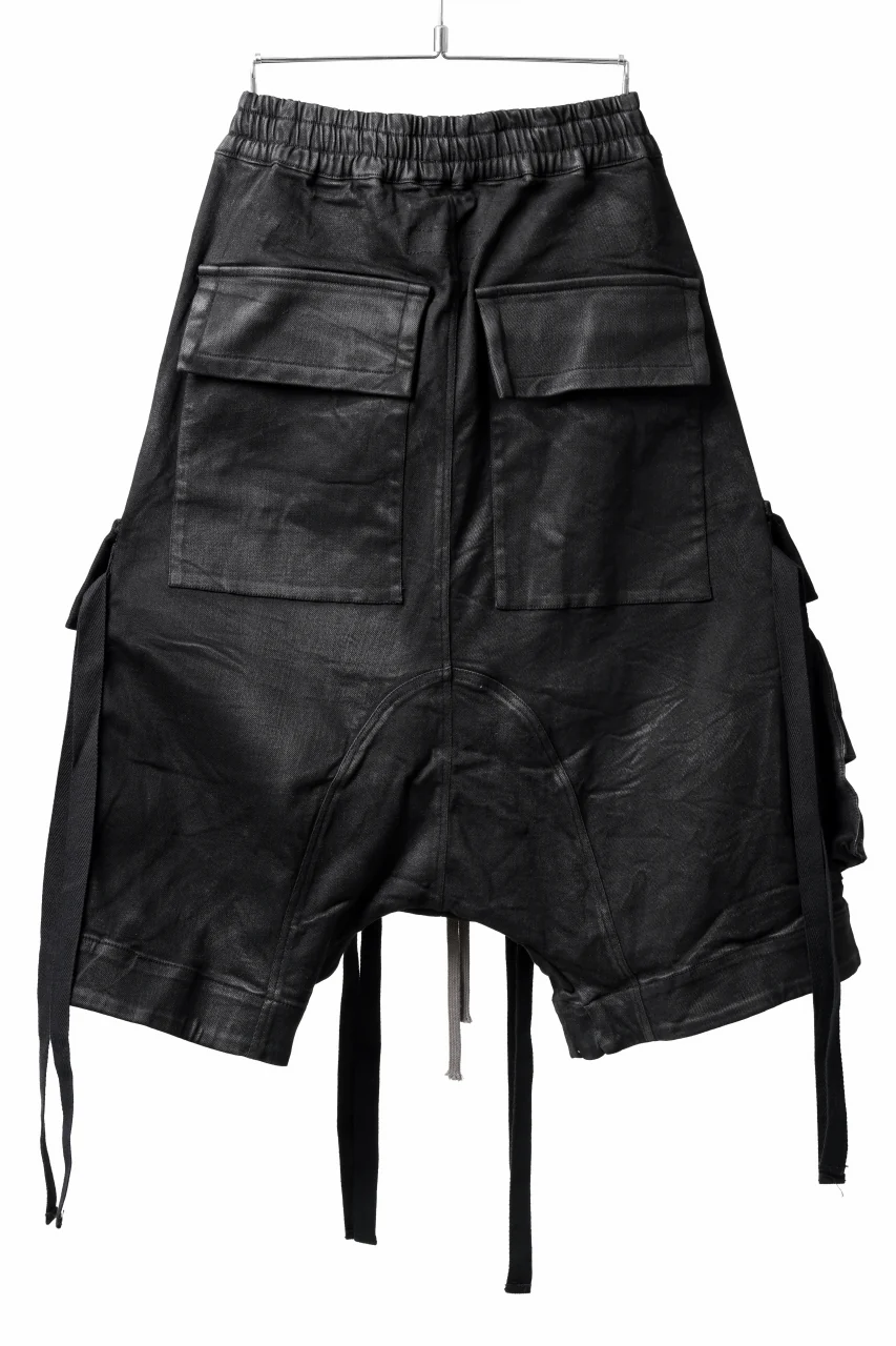 A.F ARTEFACT LOWCROTCH MILITARY WIDE SHORTS / COATING TWILL (BLACK) - Image 2