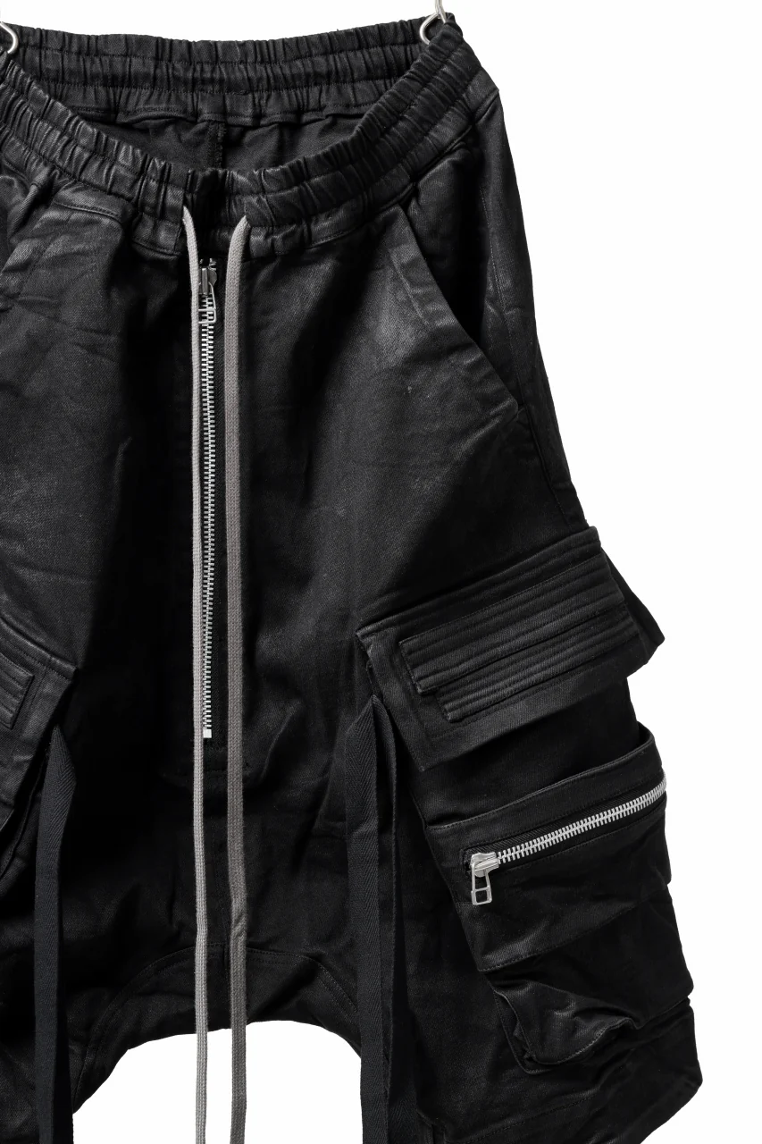 A.F ARTEFACT LOWCROTCH MILITARY WIDE SHORTS / COATING TWILL (BLACK) - Image 3