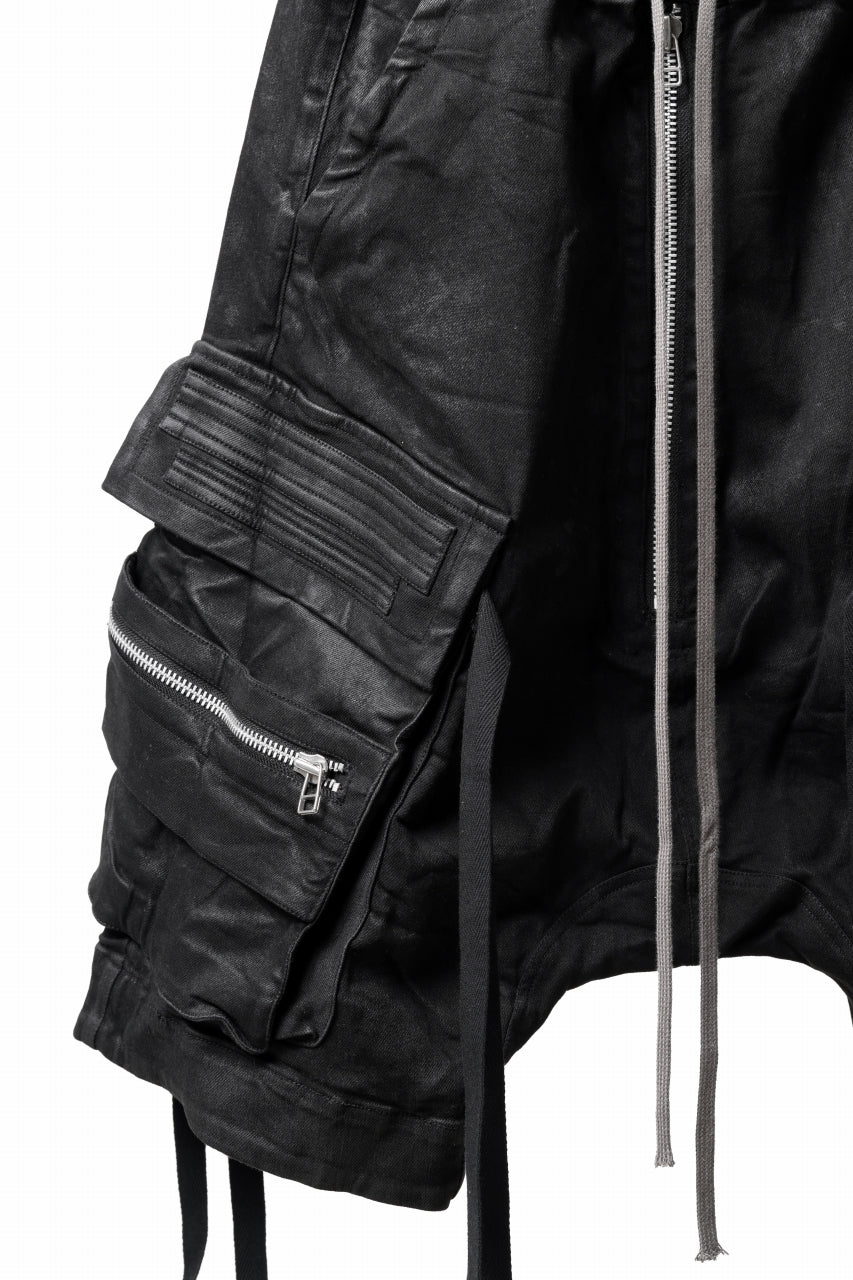A.F ARTEFACT LOWCROTCH MILITARY WIDE SHORTS / COATING TWILL (BLACK) - Image 5