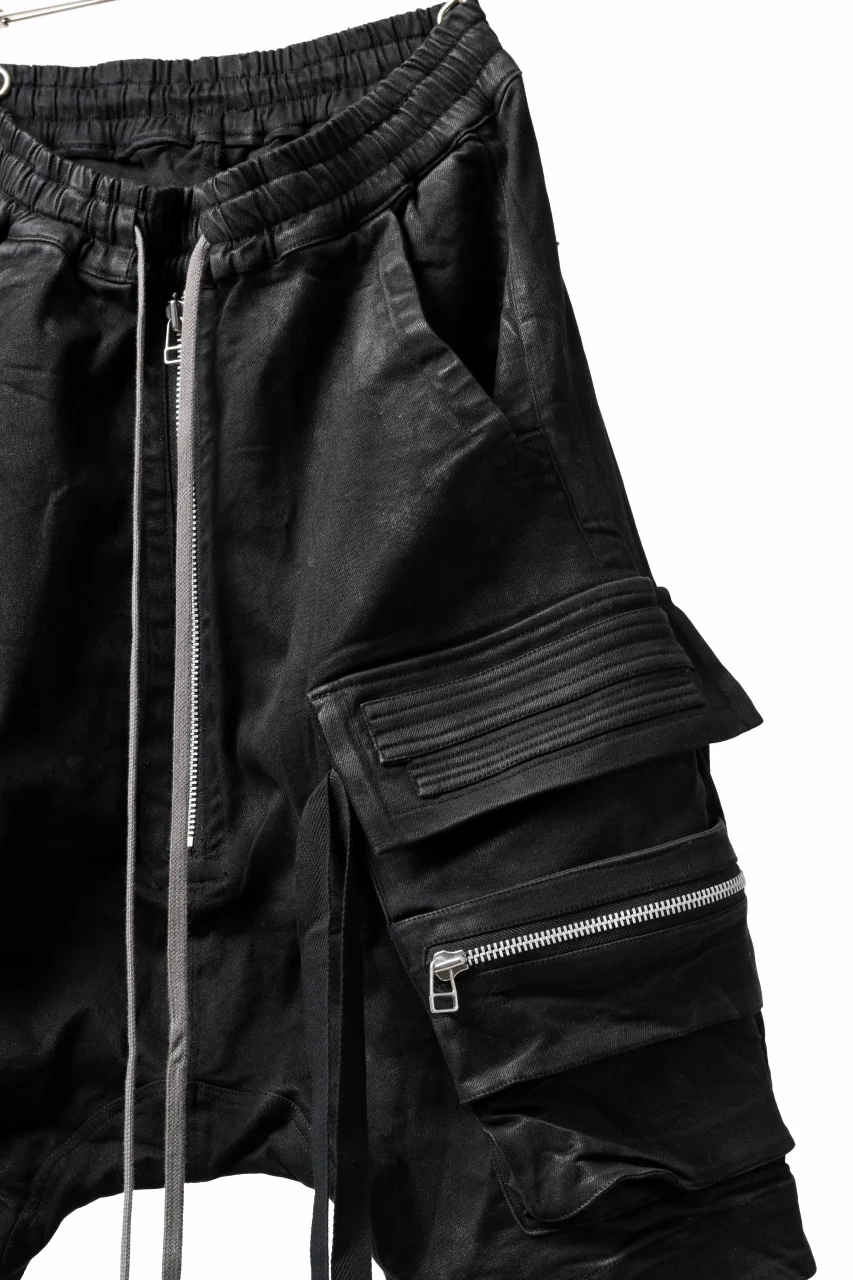 A.F ARTEFACT LOWCROTCH MILITARY WIDE SHORTS / COATING TWILL (BLACK) - Image 7