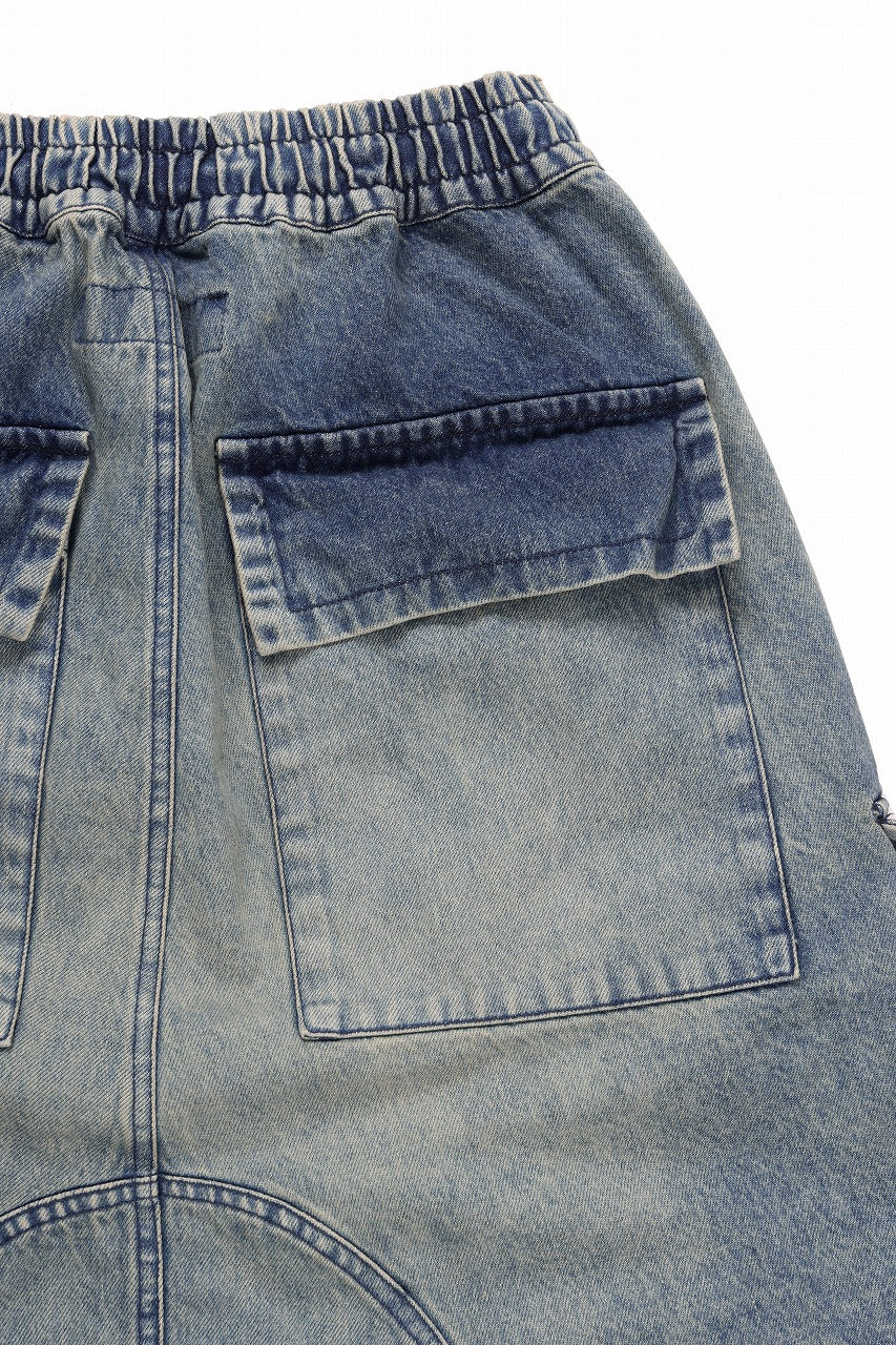 A.F ARTEFACT LOWCROTCH MILITARY WIDE SHORTS / FADED DENIM (BLUE) - Image 11