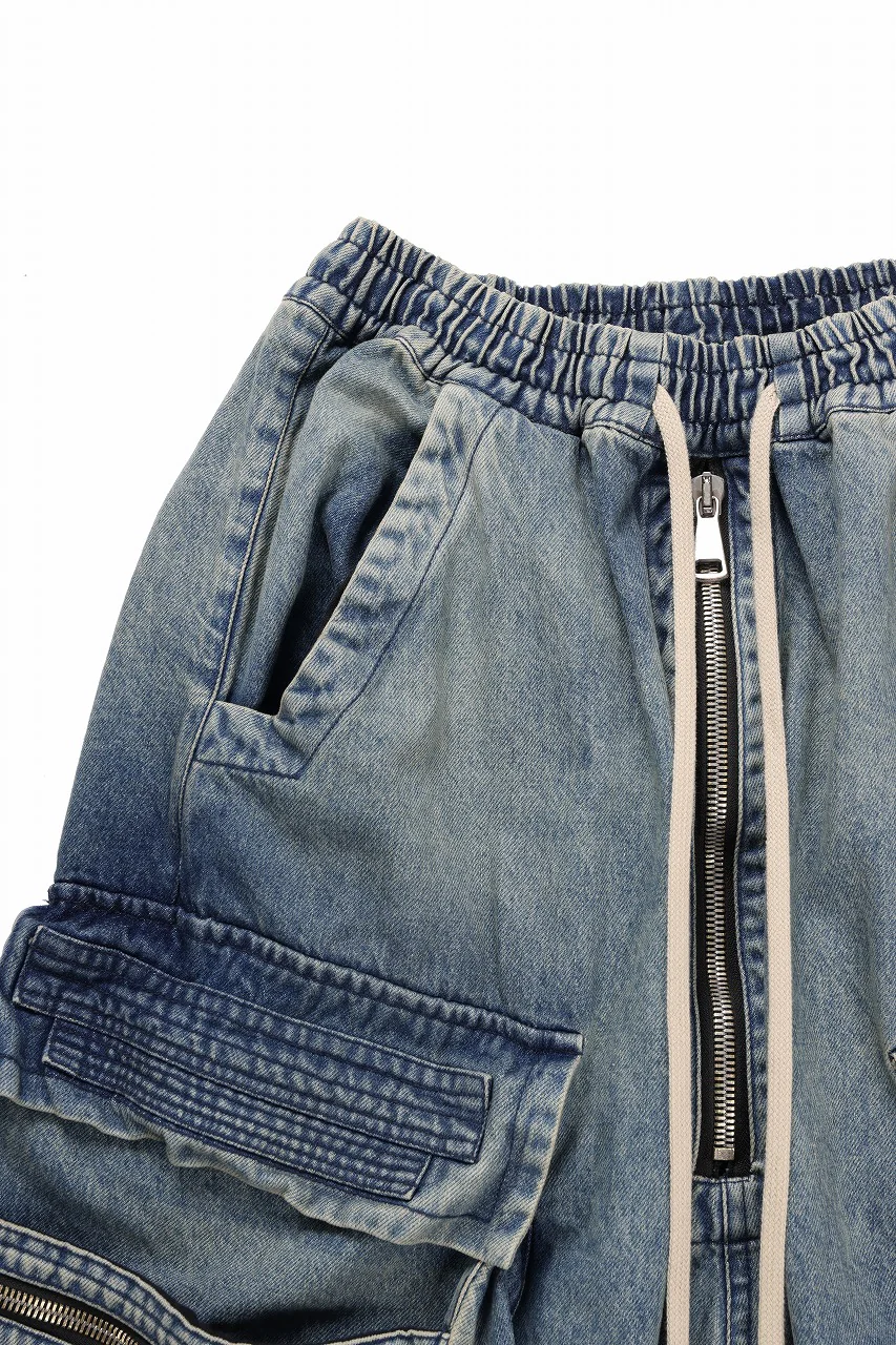 A.F ARTEFACT LOWCROTCH MILITARY WIDE SHORTS / FADED DENIM (BLUE) - Image 5