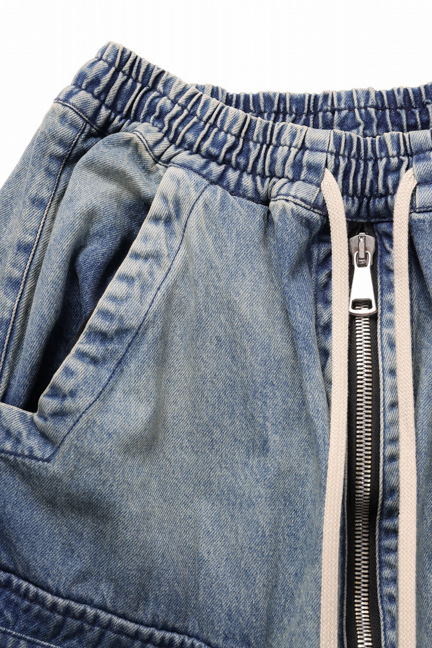 A.F ARTEFACT LOWCROTCH MILITARY WIDE SHORTS / FADED DENIM (BLUE) - Image 6
